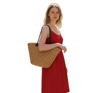 San Diego Hat Company Tan Woven Seagrass Tote